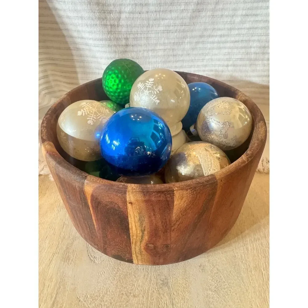 Copied - Handmade Segmented Wood Bowl 8+ Inch Wide Rustic Multipurpose Decor